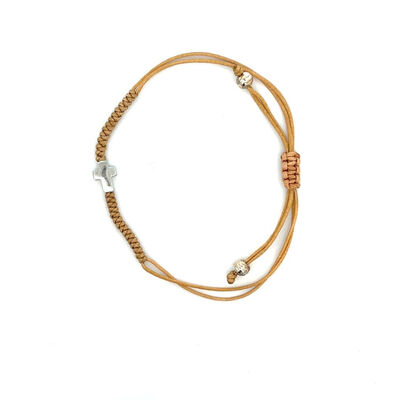 Pulsera Mini Cruz Tejida Plata .925 Plata M&atilde;e