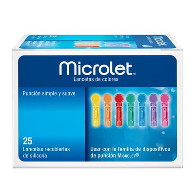 Lancetas de Colores Ascensia Microlet 25 piezas