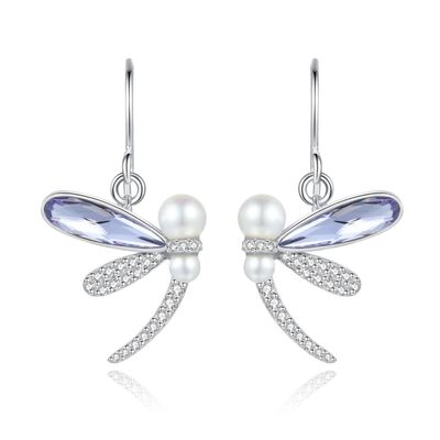 Aretes Lib&eacute;lula 2 Alas Plata .925 Mayfer