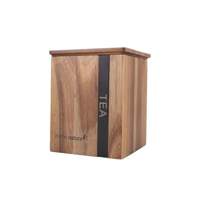 Home Nature Contenedore de madera Tea  11.5x11.5x14.2 cm