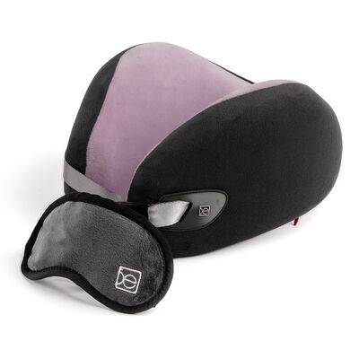 Almohada De Viaje Con Antifaz Gris Rosa Cloe