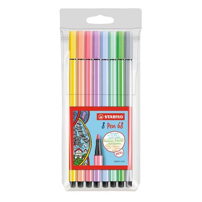 Stabilo 8 piezas colores pastel Pen 68
