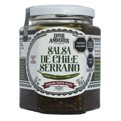 Salsa de Chile Serrano Dos Amigos 250g