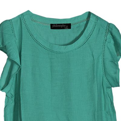 Blusa lisa con detalle pequeño de encaje en cuello para mujer Philosophy Talla Grande