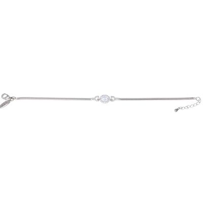 Pulsera Cadena con Circonita Blanca Plata Korei