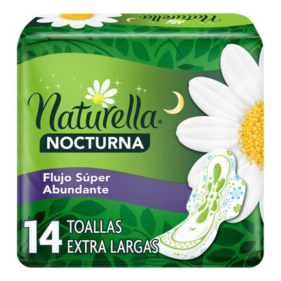 Toalla femenina nocturna extralarga c/14pz Naturella