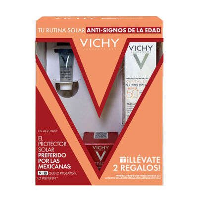 Vichy Capital Soleil UV-Age Daily FPS 50 + Liftactiv Collagen Specialist Crema de D&iacute;a + Mineral 89 Booster