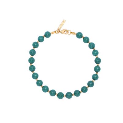 Pulsera En Dorado Con Piedra Natural Jade Verde Emanuel Ungaro
