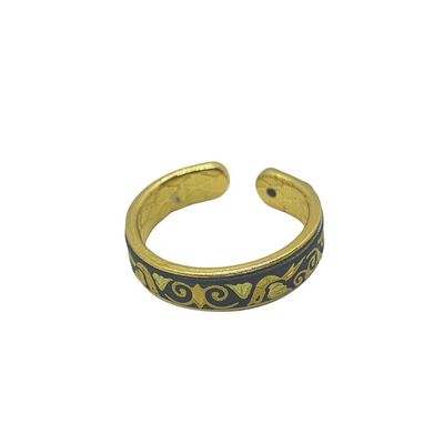 Anillo Abierto P&aacute;jaro Damasquinado