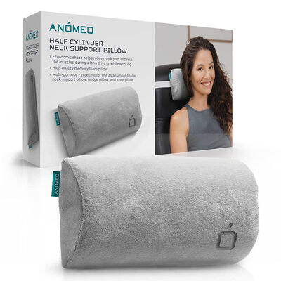 Almohada Cilindro Para Cuello Gris Anomeo