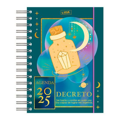Agenda Premier 2025 con Espiral Dise&ntilde;o Multicolor Decreto Astral Upak
