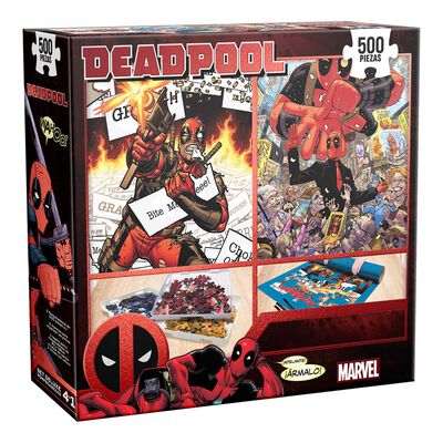 Set Deluxe Rompecabezas 4 en 1 Deadpool Novelty