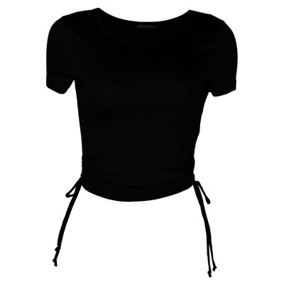Playera con Jareta en Costado Philosophy Talla Mediana Color Negro para Mujer