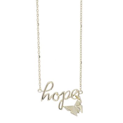 Gargantilla Hope" con cadena 42 cms Acabado en Chapado Oro Ziane Plata 925"