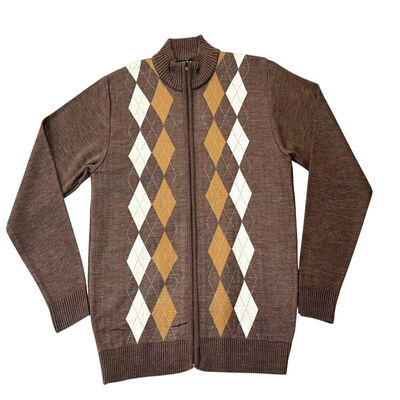 Su&eacute;ter Abierto Rombos M&aacute;rquez Fratello Beige Talla Grande para Hombre