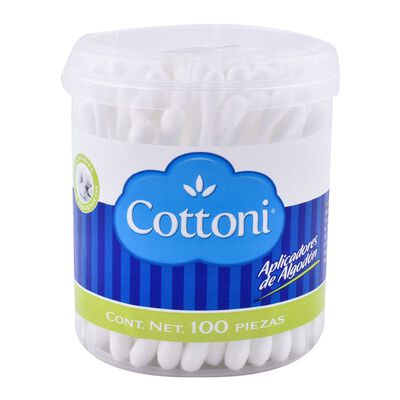 Aplicadores de Algod&oacute;n Cottoni Caja con 100 Piezas