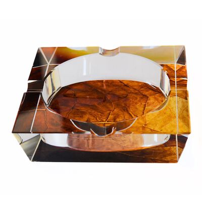 Cenicero de Cristal QI Hoja de Tabaco