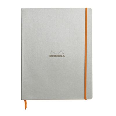 Libreta Rhodia A4 Pasta Suave Rayas Color Plata