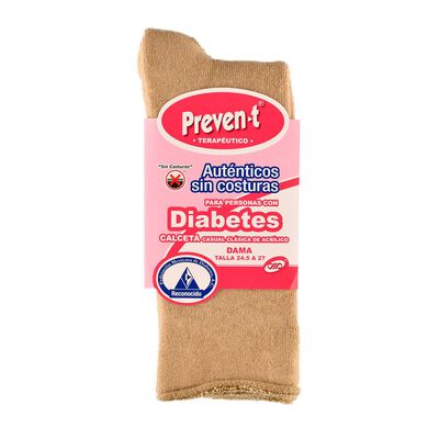 Calceta Preven-T diabetes terapéutico sin costuras 1959 grande-extragrande(24.5 a 27cm) beige dama
