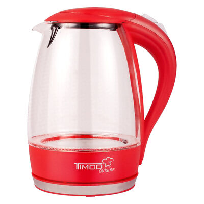 Hervidor Vidrio 1.7  Rojo Timco