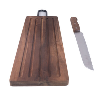 Home Nature Juego de Tabla de madera con cuchillo