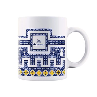 Taza de Cer&aacute;mica Blanca Azulejos Sanborns
