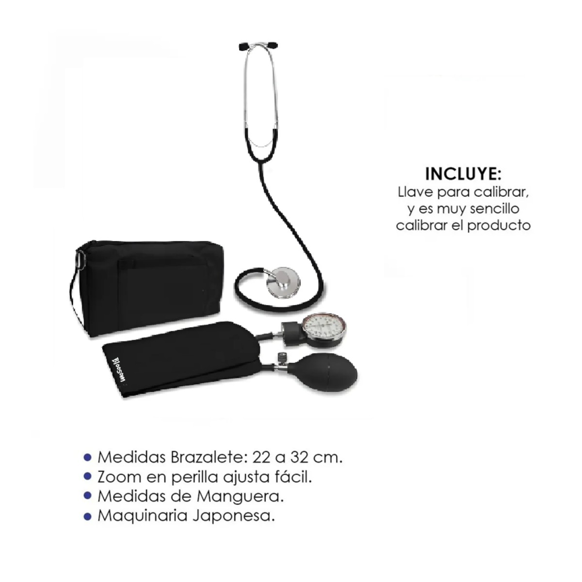 Kit Bauman&oacute;metro Con Estetoscopio Simplex, Azul image number null