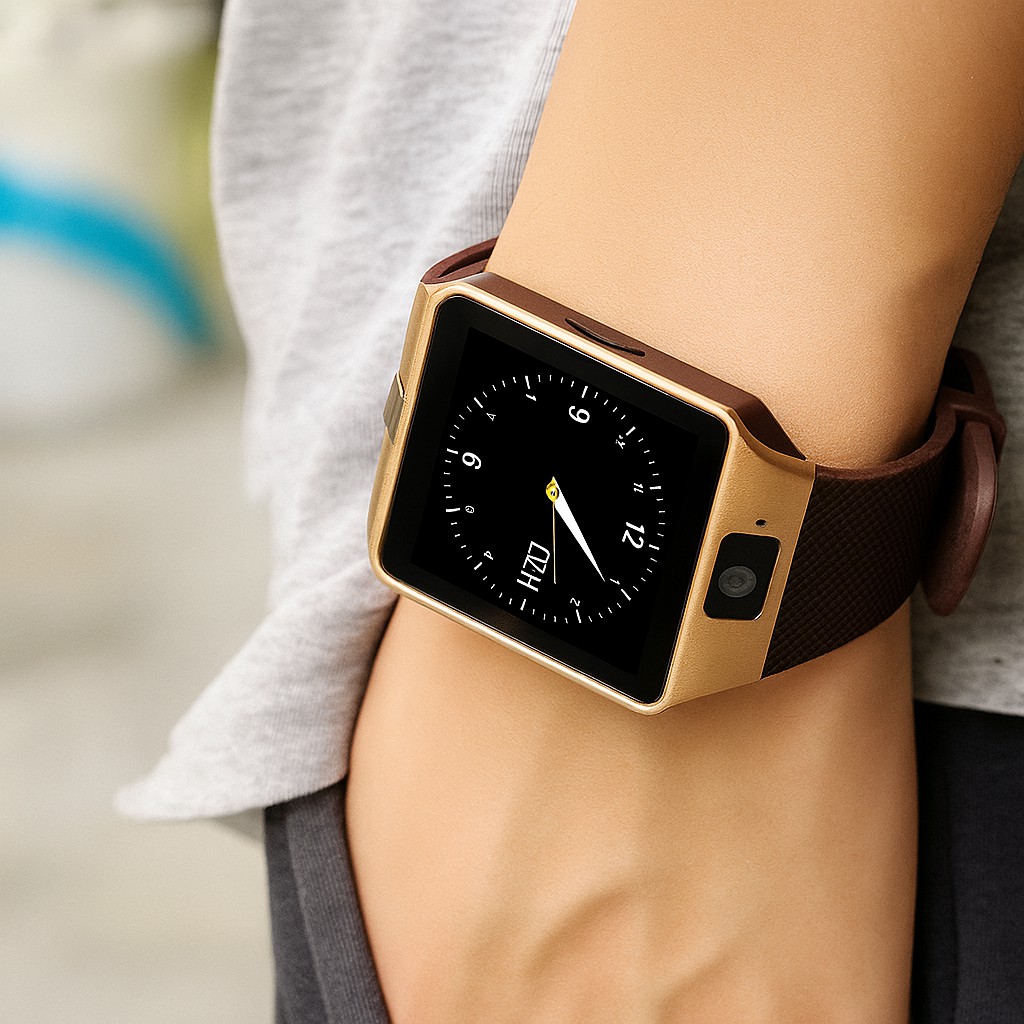 Smartwatch Dz09 Con Bluetooth, C&aacute;mara, Cronometro, Llamadas - Reloj Inteligente Dorado. image number null
