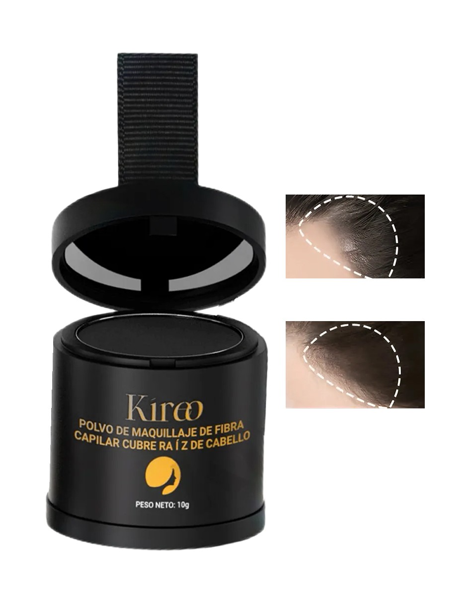 Kireo 2pcs Polvo De Maquillaje De Fibra Capilar Cubre Ra&iacute;z De Cabello 10g polvo para volumen de cabello image number null