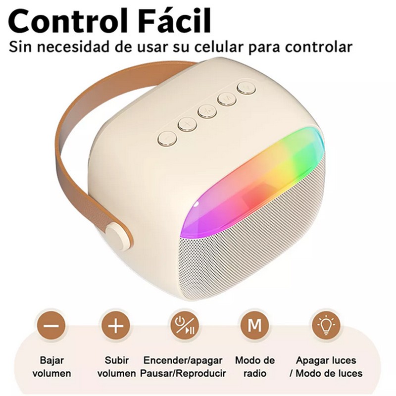 Karaoke Para Ni&ntilde;os Con 2 Micr&oacute;fonos Inal&aacute;mbricos Y Bocina image number null