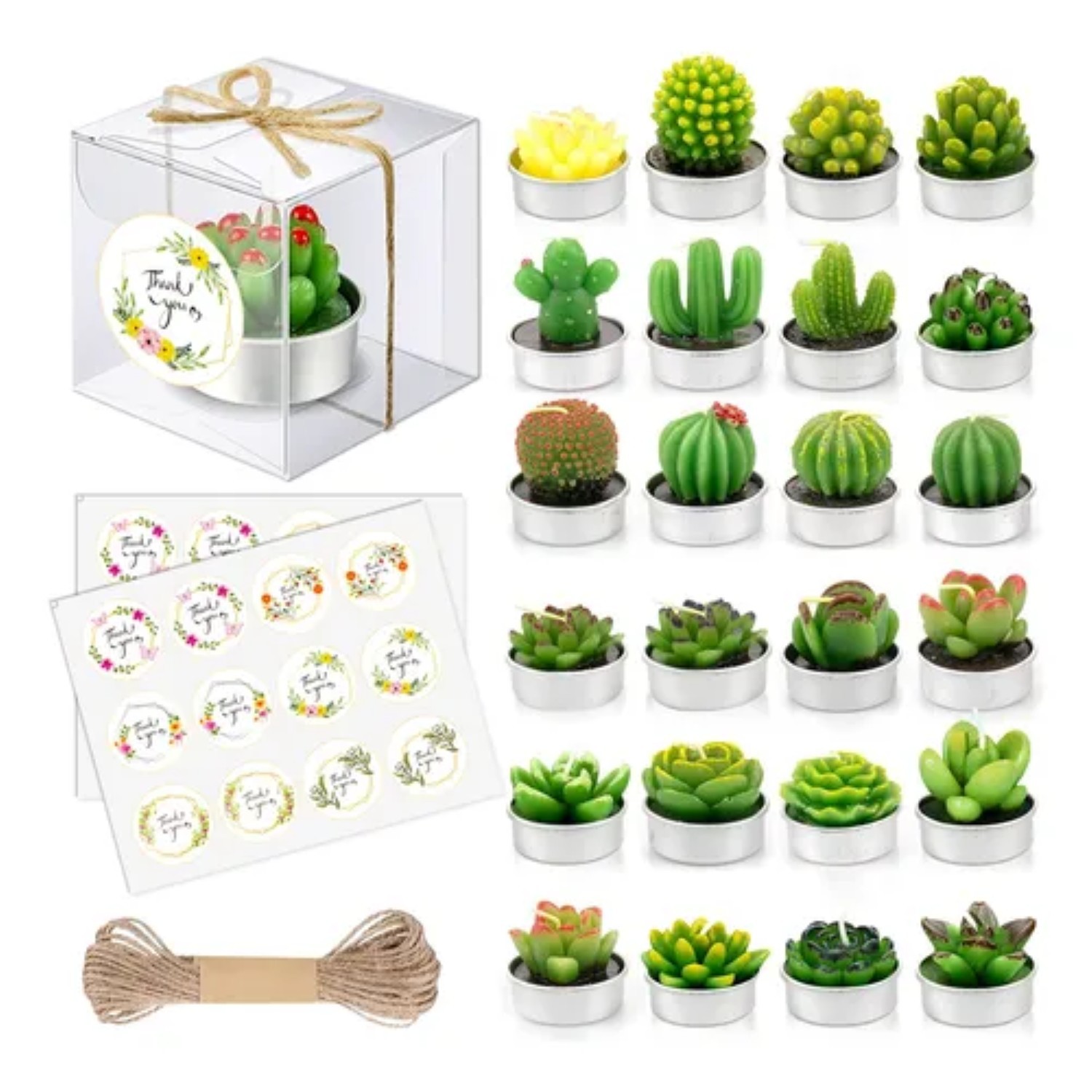 24pcs Velas Cactus Aromaticas Suculento Decorativas image number null