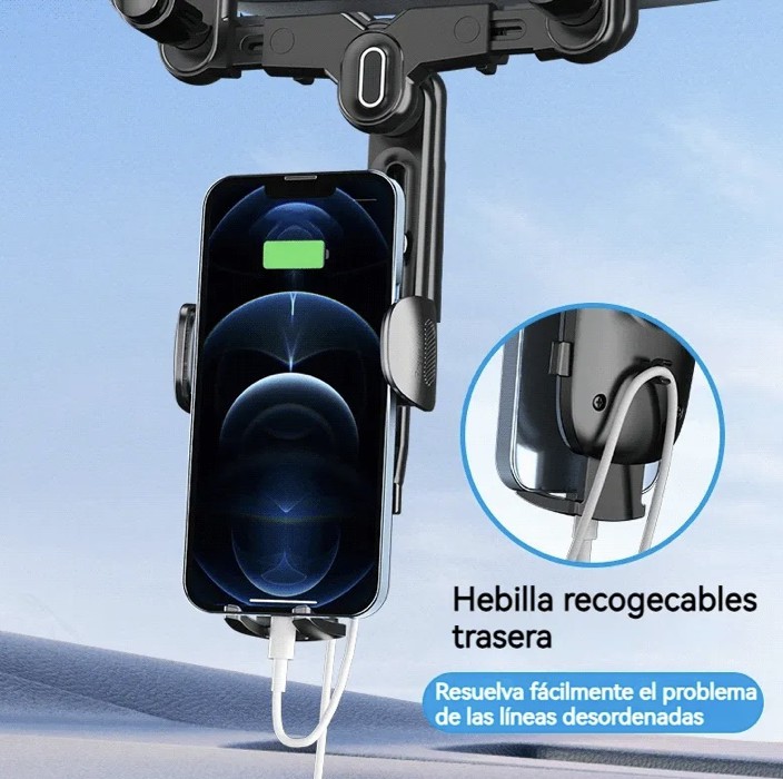 Soporte Para Tel&eacute;fono Espejo Retrovisor Porta Celulares 3en1 image number null