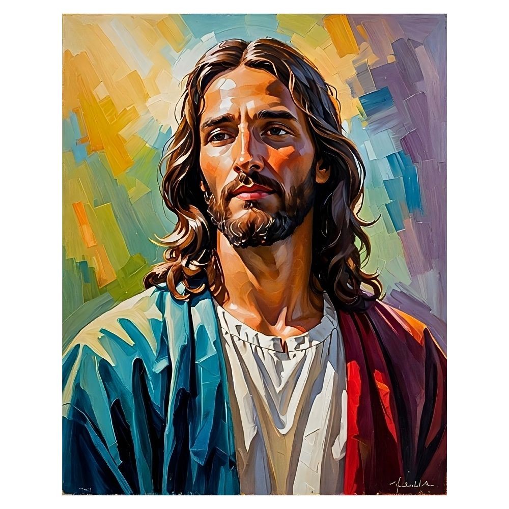 Cuadro Decorativo Religioso 80x122cm Jes&uacute;s Pop Art image number null