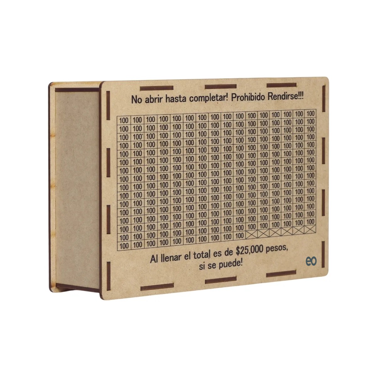 Alcanc&iacute;a Caja De Ahorro Reto Objetivo DineroColor Mdf Negro Reto25 Mil image number null