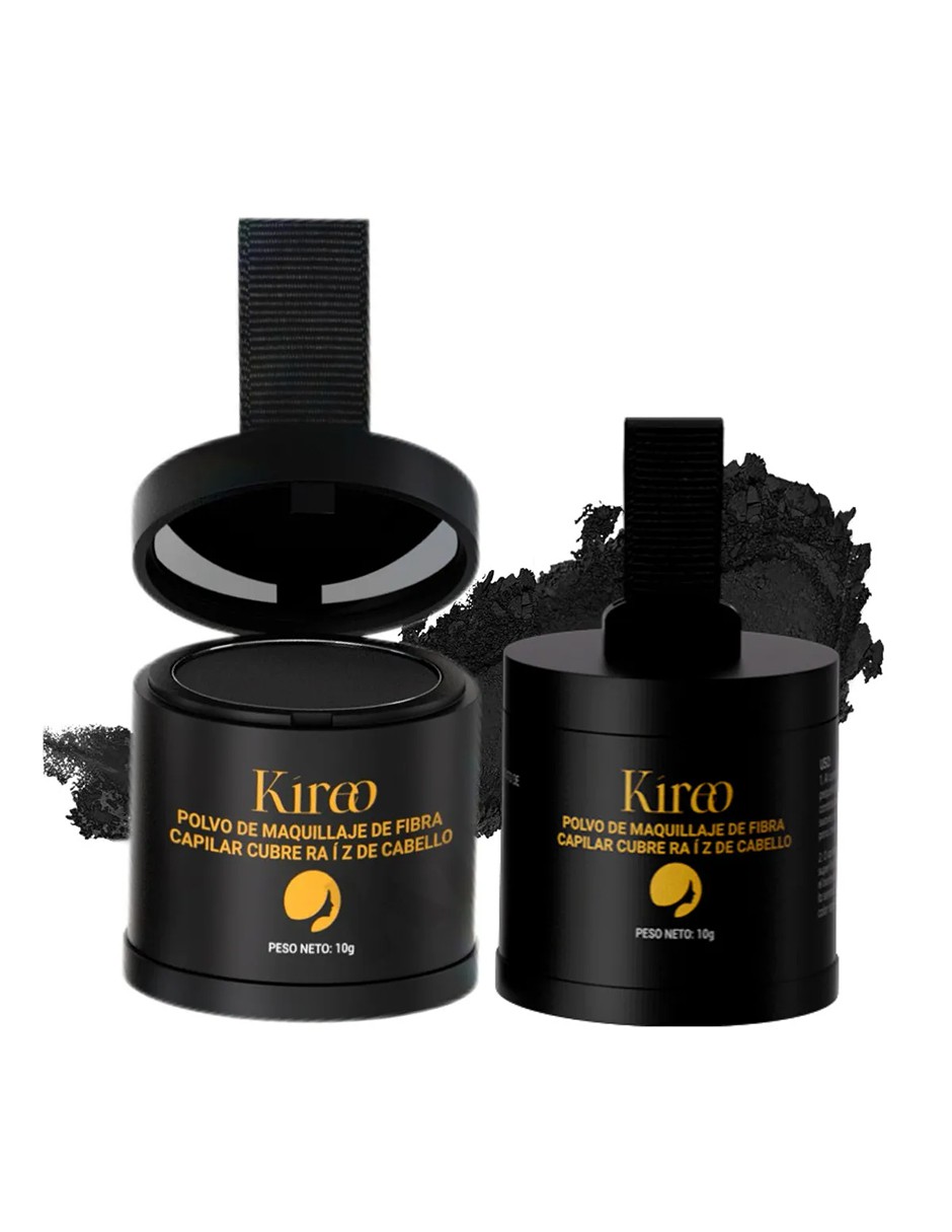 Kireo 2pcs Polvo De Maquillaje De Fibra Capilar Cubre Ra&iacute;z De Cabello 10g polvo para volumen de cabello image number null