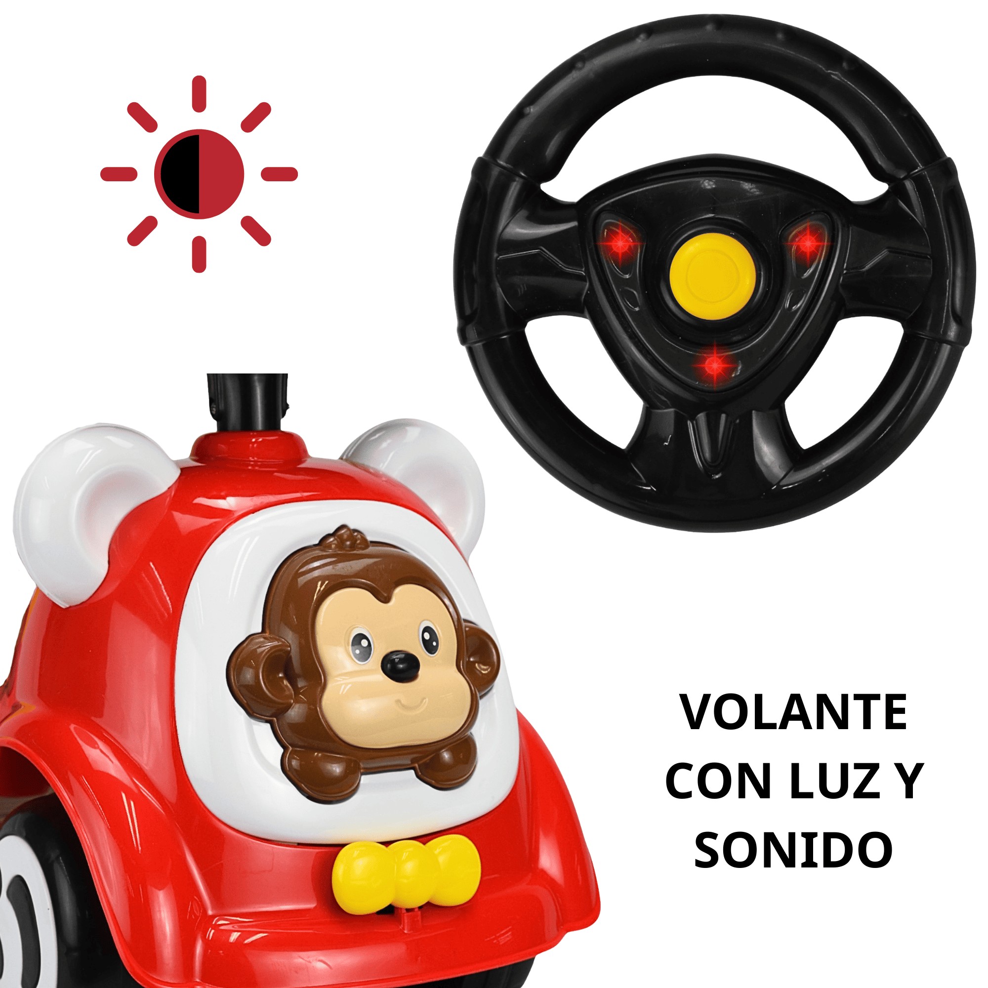 Montable Correpasillos para Ni&ntilde;os Luz Sonido Seguro Anticaidas - Rojo image number null