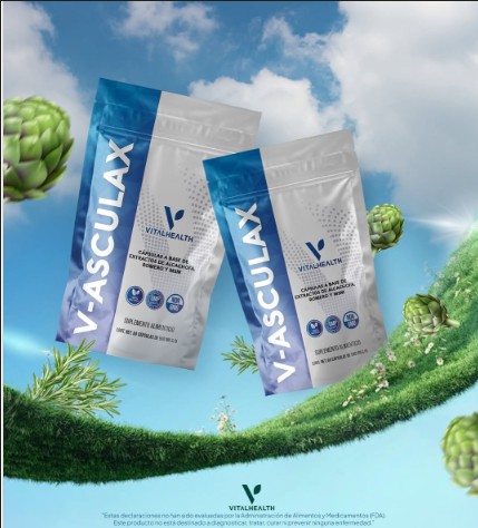 V-ASCULAX VitalHealth | Suplemento Natural con Alcachofa Romero y MSM | C&aacute;psulas para Apoyo Digestivo y Bienestar Extra image number null