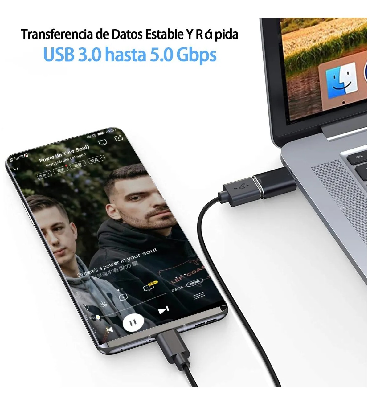 Adaptador Otg Usb Tipo C A Usb 3.0 5gbps 2 Piezas Malubero image number null