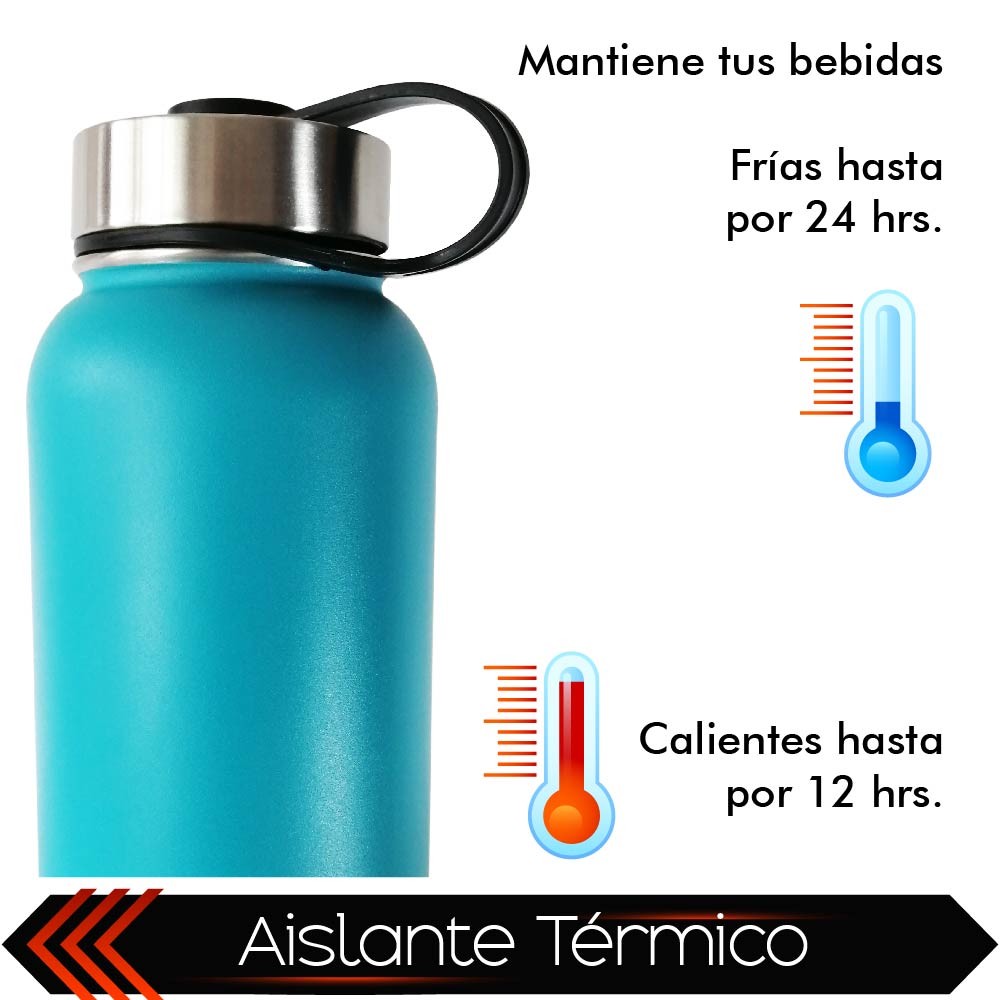 Termo de Acero Inoxidable para Bebidas Frias y Calientes 3 Tapas Herm&eacute;ticas image number null