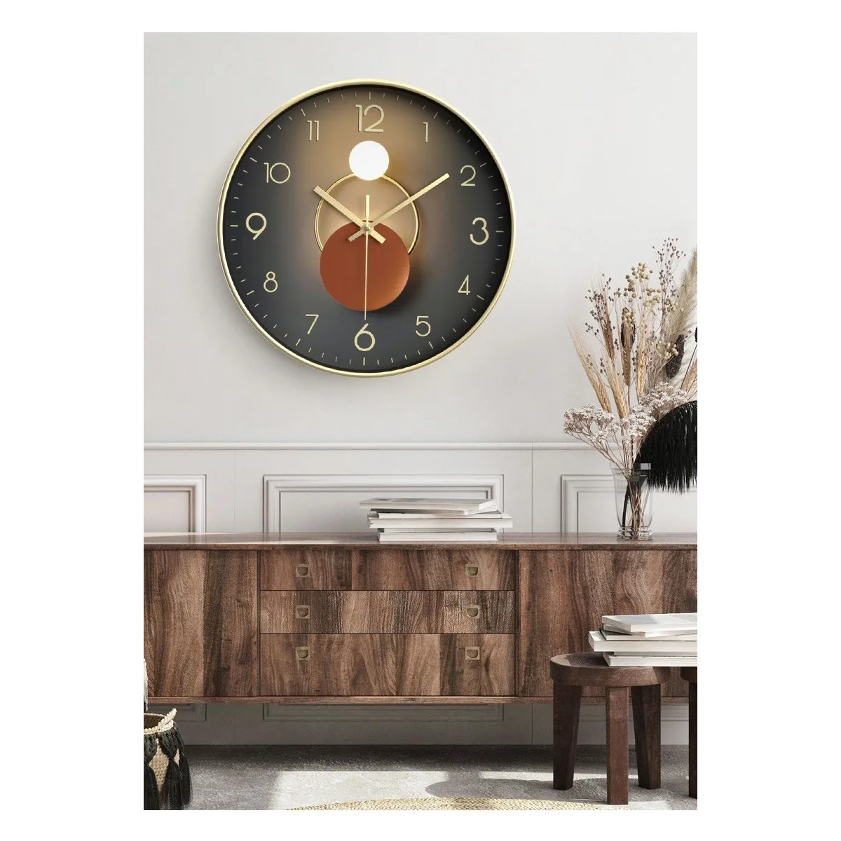 Reloj De Pared Decorativo Moderno Silencioso De 30 Cm Malubero Gradient Gray image number null