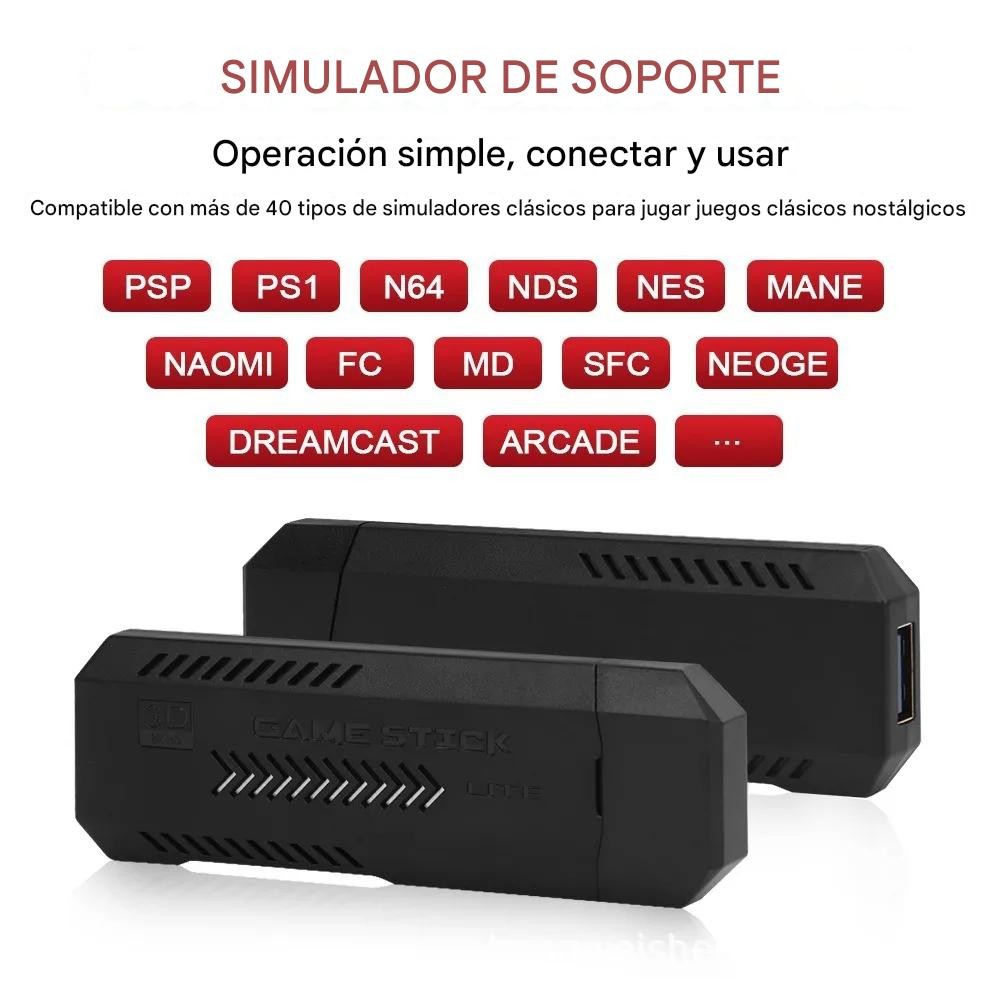 Consola retro 64gb juegos video juegos 2 controles HDMI reproductor de juegos 3D HD inal&aacute;mbrico. image number null