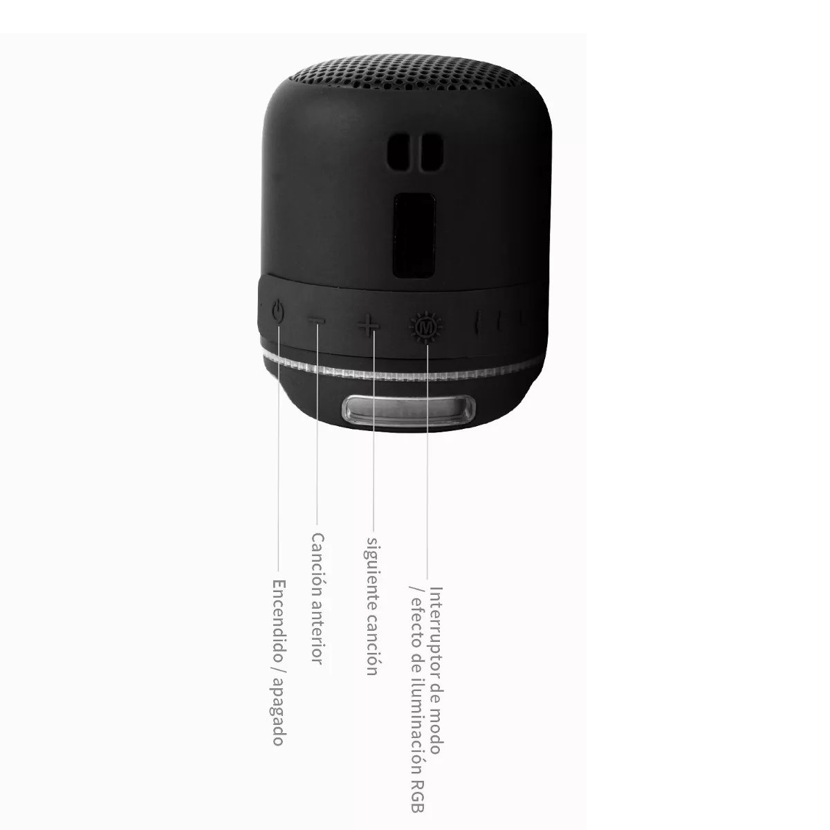Bocina Port&aacute;til Con Bluetooth Mini Bocina Radio Y Luz Led negro. image number null