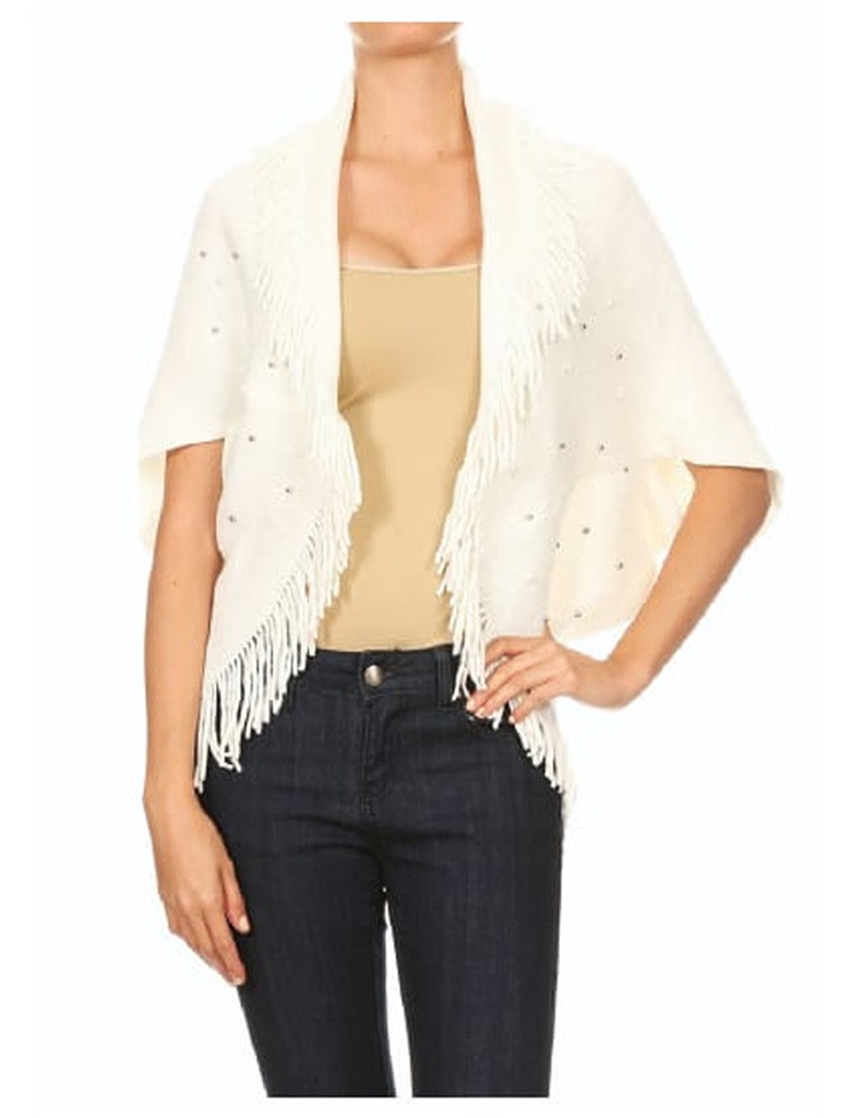 PAQUETE 6 PIEZAS CARDIGAN CON PERLAS Y FLECOS image number null