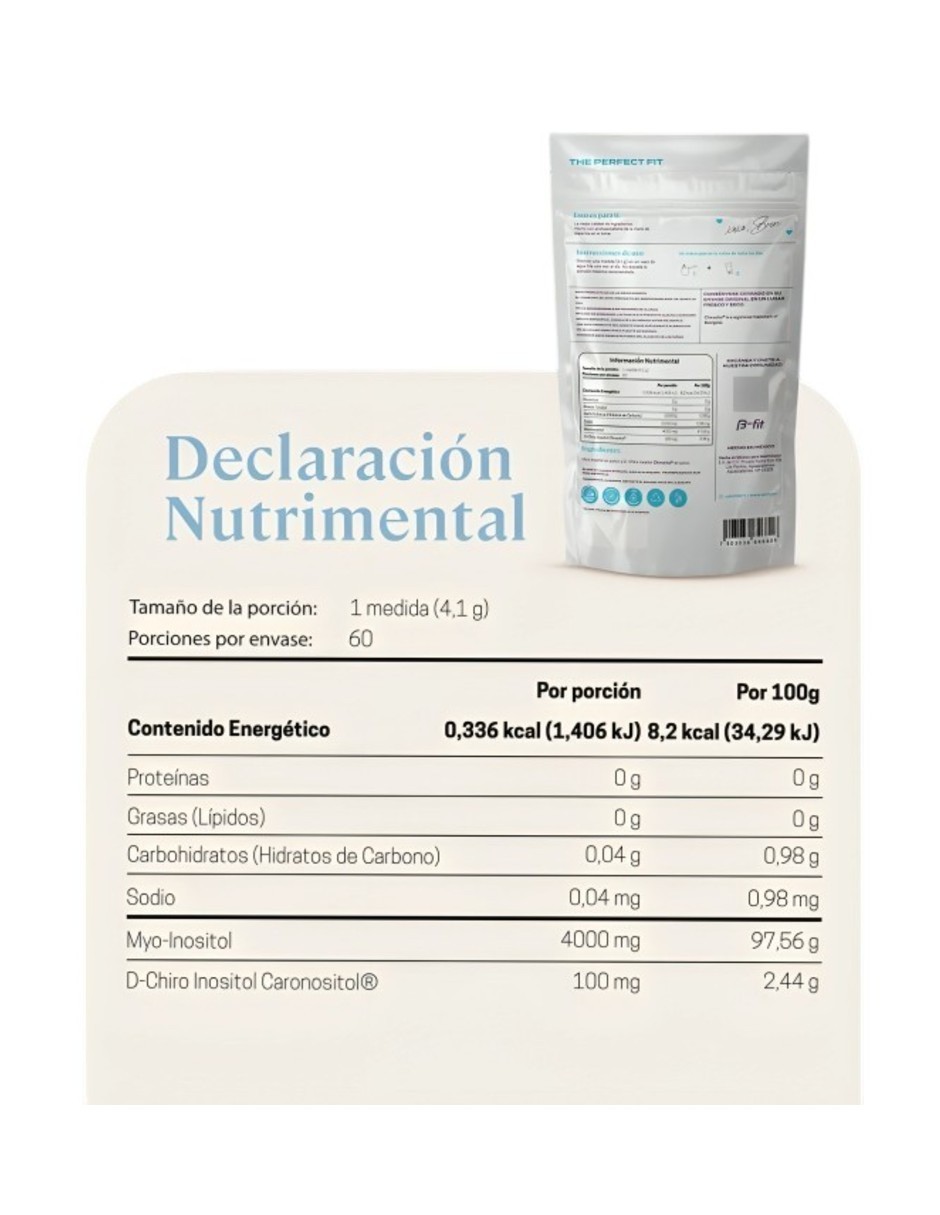 Suplemento B-FIT B Just Inositol Myo Inositol y D-Chiro Inositol F&oacute;rmula image number null