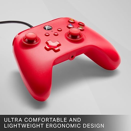 Mando con cable PowerA para Xbox - Rojo, gamepad, controlador para videojuegos cableado, controlador para juegos, image number null