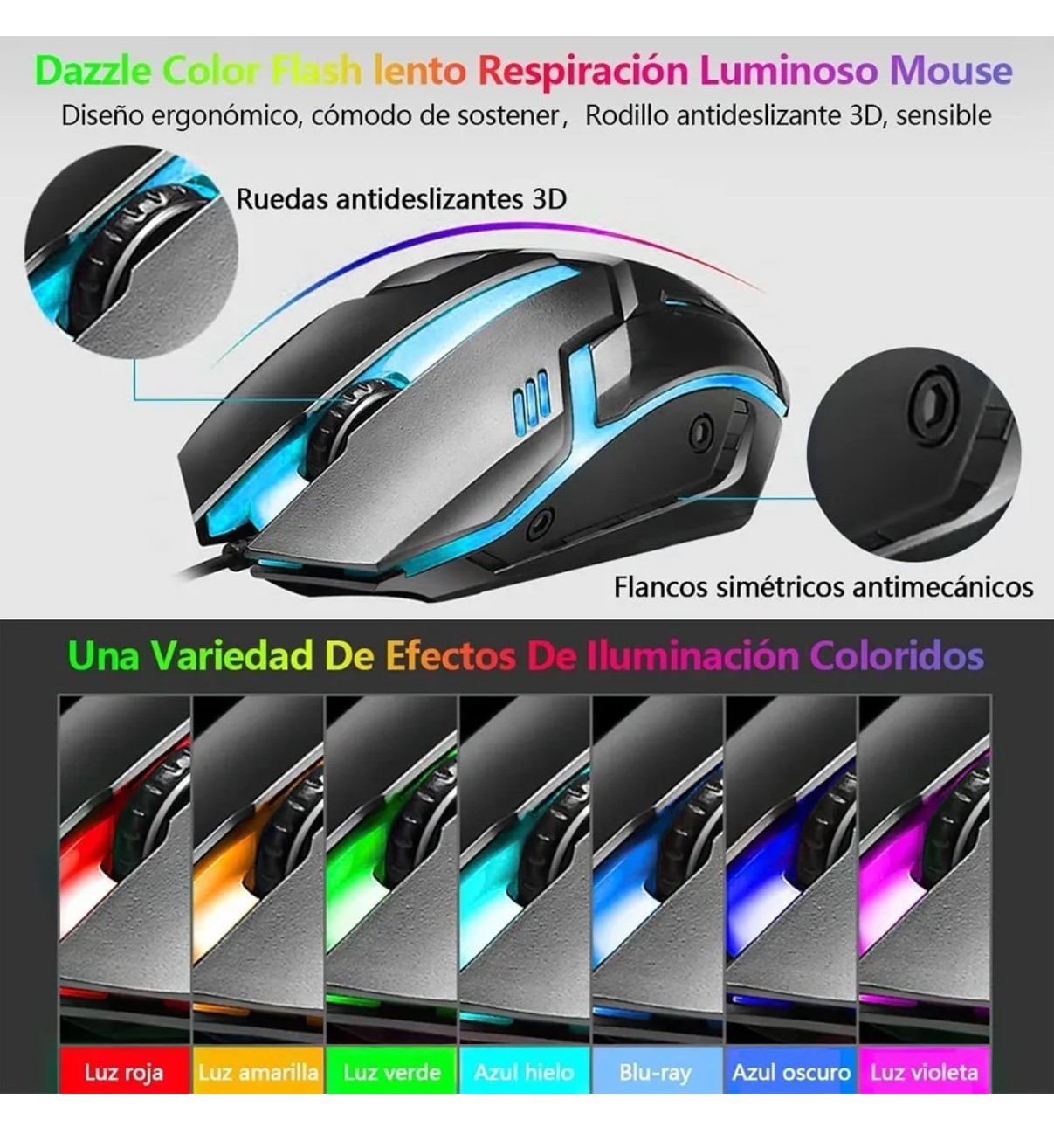 Kit Teclado Mouse Game Profesional Malubero Alfombrilla De Rat&oacute;n Usb image number null
