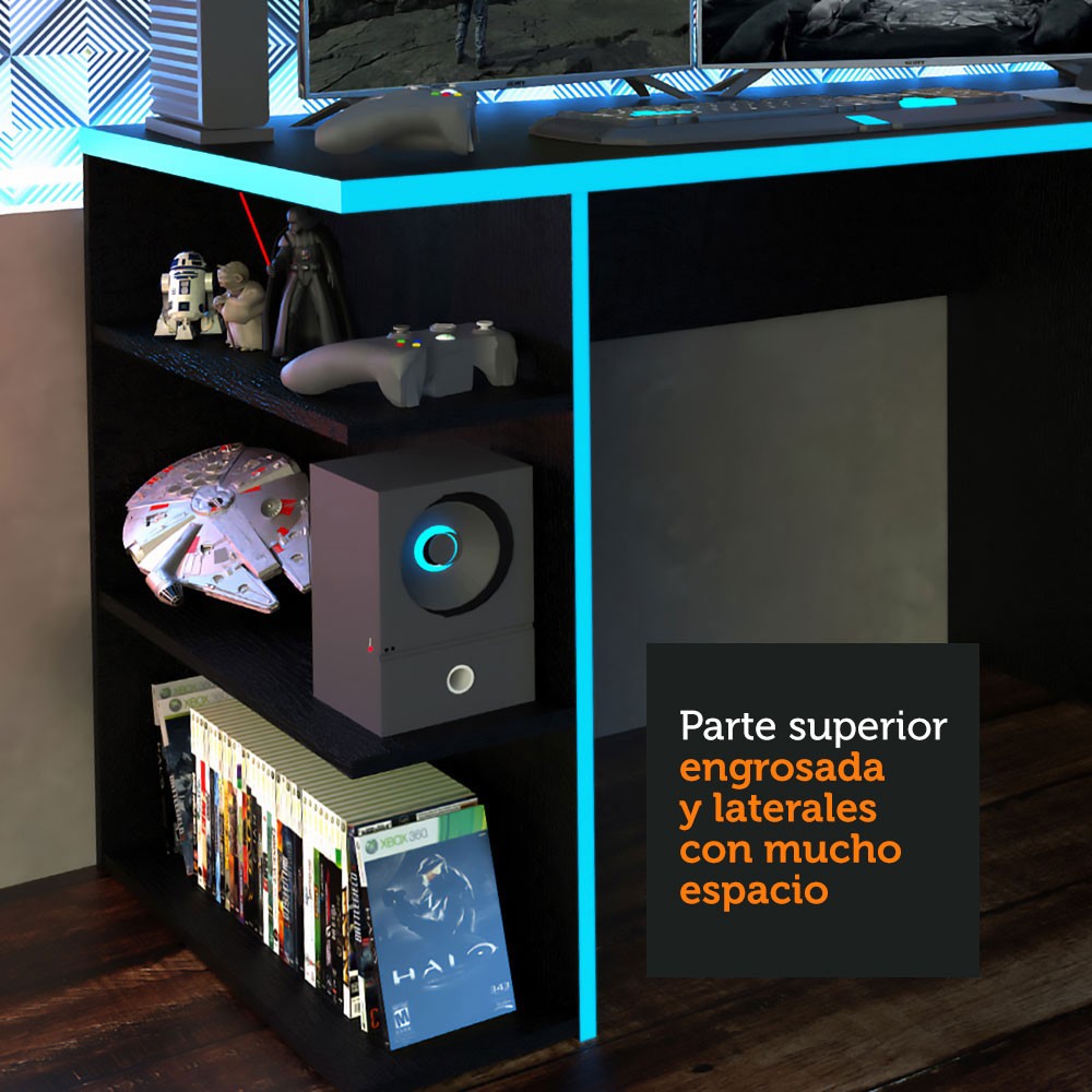 Madesa Escritorio Gamer Para Computador Negro/Azul image number null