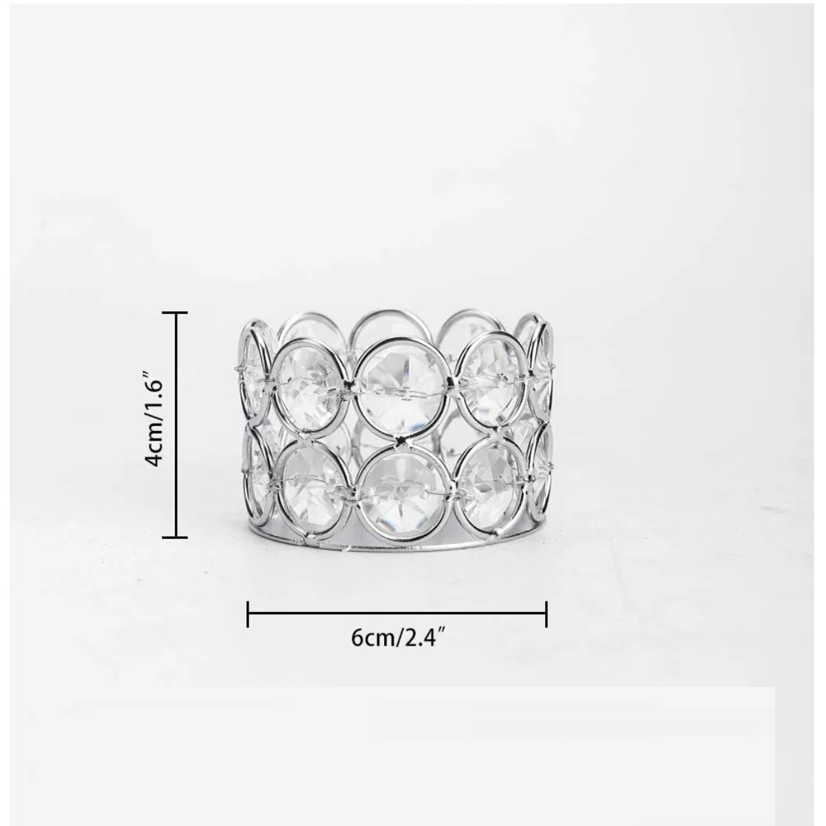 8pc Candelabros Portavelas Fiesta Cristal Plateado image number null