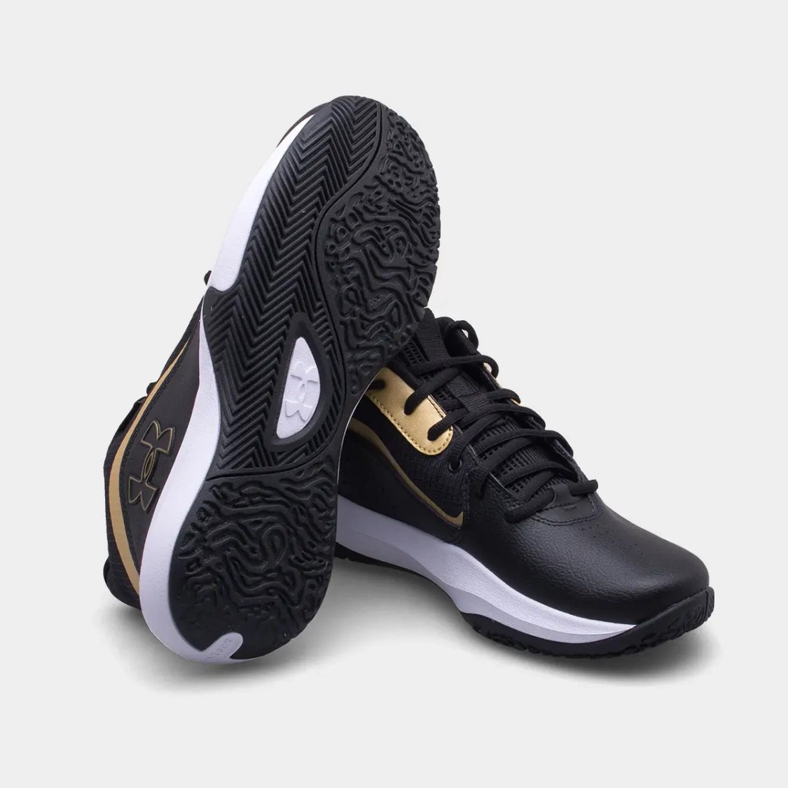 Tenis Under Armour Lockdown Negro Dorado Original Para Hombre image number null