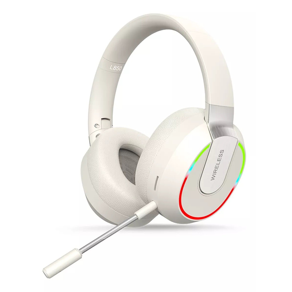 Aud&iacute;fonos Inal&aacute;mbrico Bluetooth Diadema Plegable Con Rgb Luz Blanco. image number null